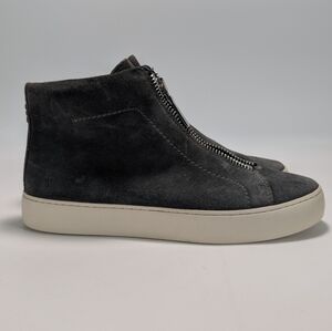 Frye Lena High Suede Zip Front High-top Sneakers
